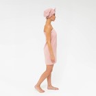 Набор для бани и ванной Этель «Вафля» полотенце 70*140 см+чалма 21*25 см, цв.розовый - фото 800330592