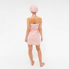 Набор для бани и ванной Этель «Вафля» полотенце 70*140 см+чалма 21*25 см, цв.розовый - фото 800330593