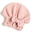 Набор для бани и ванной Этель «Вафля» полотенце 70*140 см+чалма 21*25 см, цв.розовый - фото 800330583