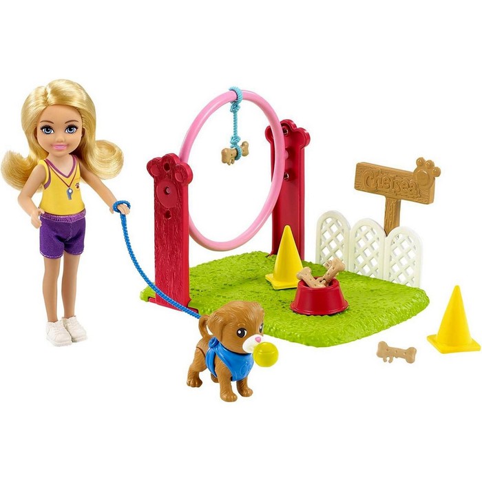 Набор кукла Челси Дрессировщик собак с питомцем и игровой площадкой
