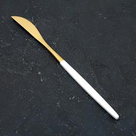 {{photo.Alt || photo.Description || 'Нож столовый Magistro «Блинк», 22 см, цвет золото, белая ручка, на подвесе'}}