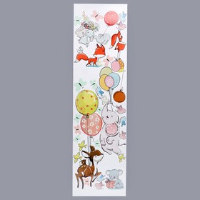Интерьерные наклейки "Животные на воздушных шариках" 37х128 см разноцветный