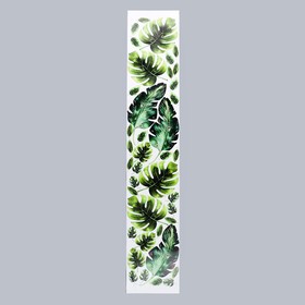 Интерьерные наклейки "Тропические листья" 25х140 см зеленый