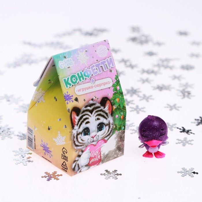 Праздничное конфетти «Для тебя» тигр, снежинки 14 г + сюрприз - фото 800340033