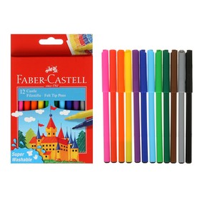 Фломастеры Faber-Castell «Замок» смываемые, в картонной коробке с европодвесом, 12 цветов