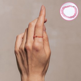 Кольцо шар №2 гранёный "Шпинель", цвет светло-розовый, размер МИКС