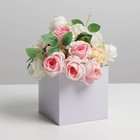 Коробка для цветов с PVC крышкой, сиреневая, 12 х 12 х 12 см - фото 6813351