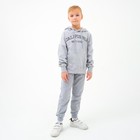 Толстовка для мальчика, цвет светло-серый/надпись, рост 158 см в наличии - фото 107392459