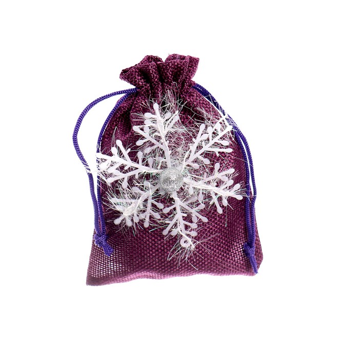 Мешок для подарков «Снежинка», размер: 10 × 14 см, цвета МИКС - фото 946965