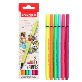 Набор ручек капиллярных Bruynzeel Teen Neon (линер 0.4 мм), 6 цветов неоновых