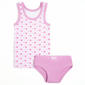 Комплект (майка, трусы) для девочки, цвет розовый, рост 104-110 см
