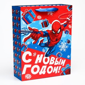 Пакет ламинат вертикальный  "С новым годом!", Человек-паук, 31х40х11,5