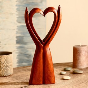 Абстракция "Сердце на лодонях" дерево суар 30 см