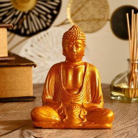 Сувенир "Будда" полистоун 15 см, золото