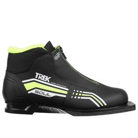 Ботинки лыжные TREK Soul Comfort 1, NN75, искусственная кожа, цвет чёрный/лайм-неон, лого белый, размер 33