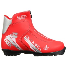 Ботинки лыжные TREK Olimpia NNN ИК, цвет красный, лого серебро, размер 36