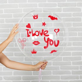 Наклейка для воздушных шаров «Я люблю тебя», набор 3 шт., МИКС