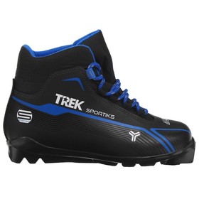 Ботинки лыжные TREK Sportiks, SNS, искусственная кожа, цвет чёрный/синий, лого белый, размер 36