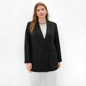 Пиджак женский двубортный MIST plus-size, р.54, черный
