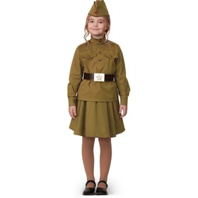 Карнавальный костюм «Солдатка (хлопок) хаки», рост 116