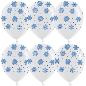 Шар латексный 12′ «Снежинки», пастель, 5-сторонний, набор 25 шт. в Донецке