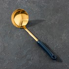 Половник цельнотянутый Base, 32×9,5×6 см, цвет ручки синий, цвет металла золотой - фото 6794358