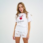 Пижама новогодняя женская (футболка и шорты) KAFTAN "Glintwinter", цвет белый, размер 44-46 - фото 4166497