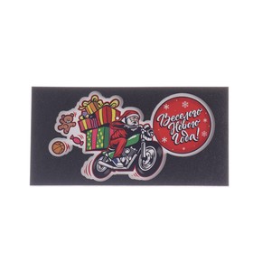Конверт деревянный резной "Веселого Нового Года!" мотоцикл