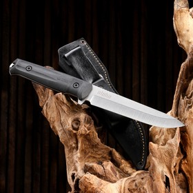 Нож охотничий "Альфа" с ножнами, сталь - 420НC, рукоять - кратон