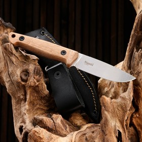 Нож охотничий "Санти" с ножнами, сталь - D2, рукоять - дерево