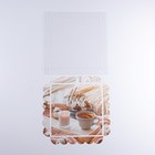 Коробка для кондитерских изделий с PVC крышкой «Уютный вечер», 21 × 21 × 3 см (5 шт) - фото 800409336