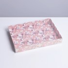 Коробка для кондитерских изделий с PVC крышкой «Цветы», 22 × 15 × 3 см - фото 4018081