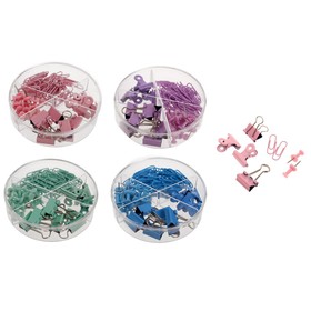 Set of stationery (paper clips, clamps, power buttons), color pastel assorted