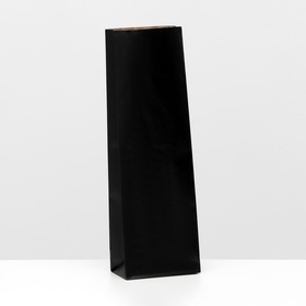 Пакет бумажный фасовочный, чёрный, трёхслойный, матовый, 7 х 4 х 21 см