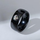 Кольцо керамика "Страза", цвет чёрно-белый в серебре, 16,5 размер - фото 4019105