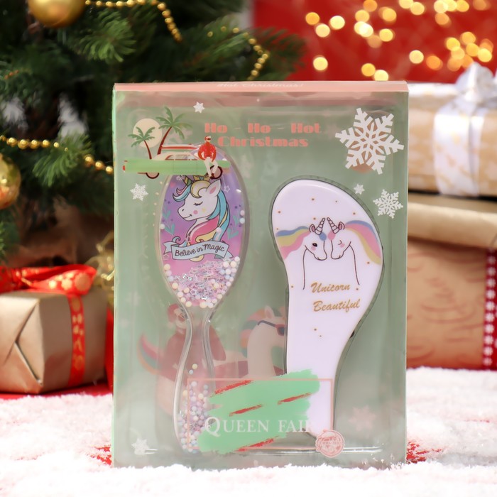 Подарочный набор «Christmas Magic», 2 предмета: массажные расчёски, рисунок МИКС - фото 800378128