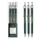 Набор карандашей механических Faber-Castell TK-Fine 97, HB, 0,35/0,5/0,7 мм, в пластиковой упаковке c европодвесом 7527431 - фото 8322975