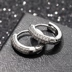 Серьги-кольца "Всплеск" ровная двойная линия, d= 1,7см, цвет белый в серебре - фото 3670927