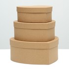 Набор коробок в форме сердца 3 в 1"Крафт", 22 х 19 х 9 - 15,5 х 15,5 х 6 см 7465077