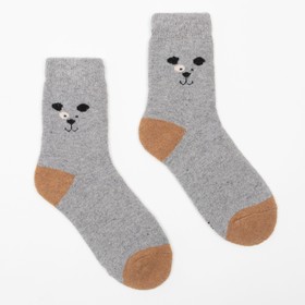 Носки детские шерстяные махровые «Собачки», цвет МИКС, размер 16
