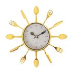 Wall clock, series: the Kitchen, "Forks, spoons, ladles", d=25 cm, smooth running