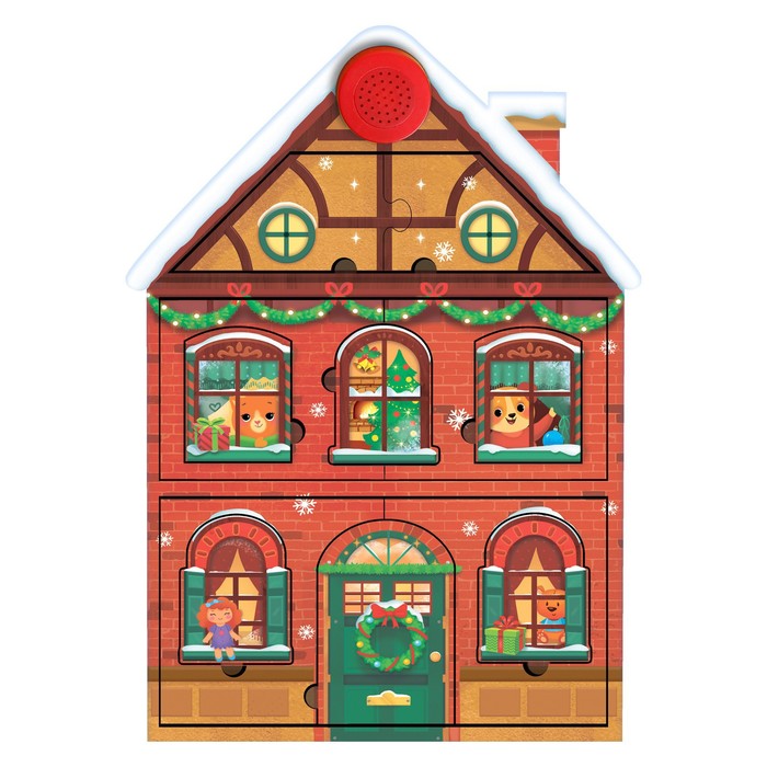 Пазл деревянный музыкальный «Новогодний дом» - фото 764433