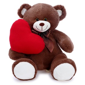Мягкая игрушка «Медведь Виктор со средним красным сердцем», 35 см