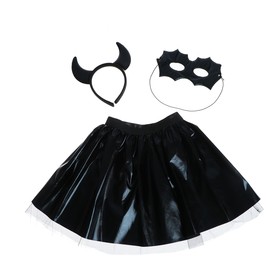 Карнавальный набор «Летучая мышь» 3 предмета: ободок, юбка, маска, цвет чёрный