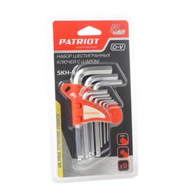 Набор ключей PATRIOT SKH-9, шестигранные с шаром,1.5-10 мм, CRV, 9 шт. 7529294