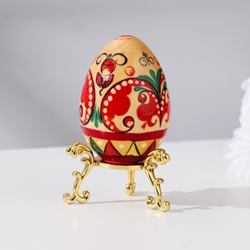 Яйцо "Пасхальное №65", высота 6,5 см, пучужская роспись