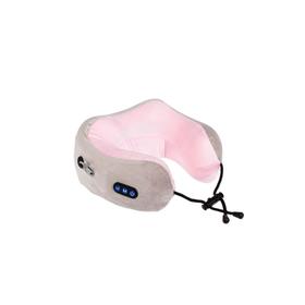 Массажная подушка Bradex KZ 0559, вибрационный, 3 режима, ИК-подогрев, серо-розовая