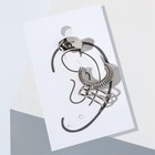 Набор серьги и каффа «Настроение», шнуры, цвет серебро - фото 4062292