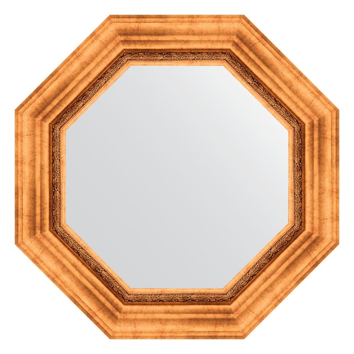 Зеркало в багетной раме, римское золото 88 мм,  56,6х56,6 см - фото 2310341