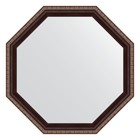 Зеркало в багетной раме, махагон с орнаментом 50 мм, 59x59 см - фото 2310681